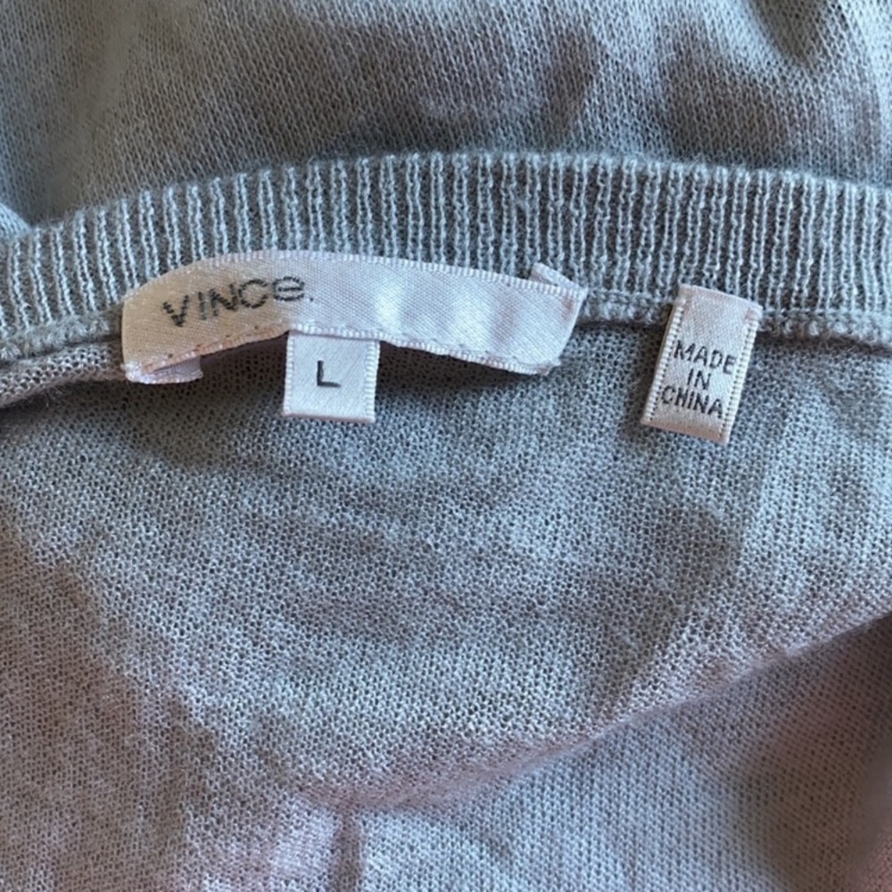 VINCE Grey Tshirt Dress Melange Stretch Cotton Crewneck Size Large - Picture 7 of 7